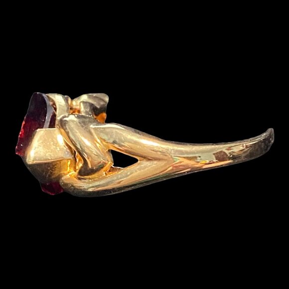 Ring CZ Cubic Zirconia Size 10 Red Women Vermeil 10k Gold over Sterling Silver 9 - Picture 2 of 10